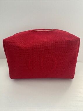 Dior Beauty Red Canvas Makeup/Cosmetics Bag Travel Case